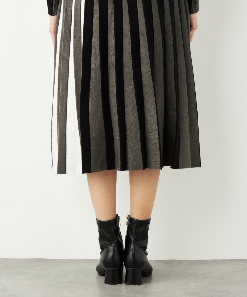 カラーブロックニットワンピース