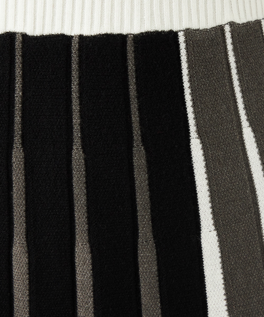 カラーブロックニットワンピース