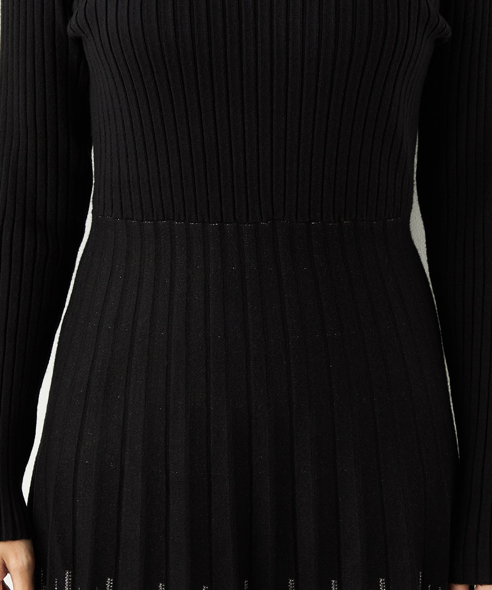 パネル柄ニットワンピース