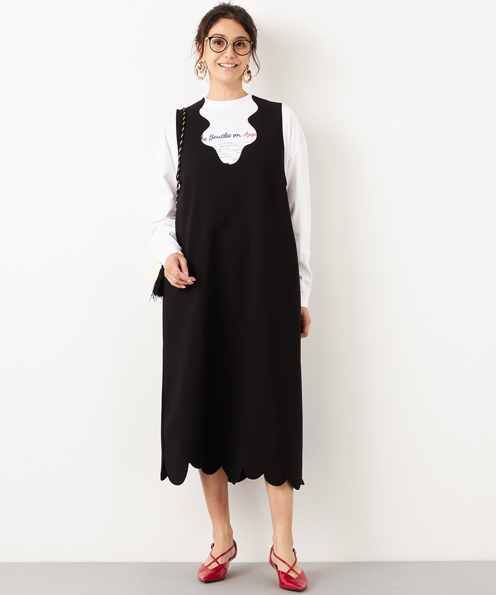  armoire capriceのスカラップデザインワンピース