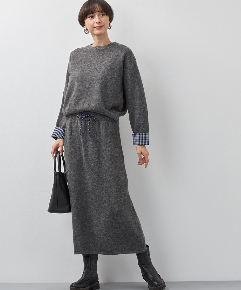  armoire capriceの袖口チェックニットセット