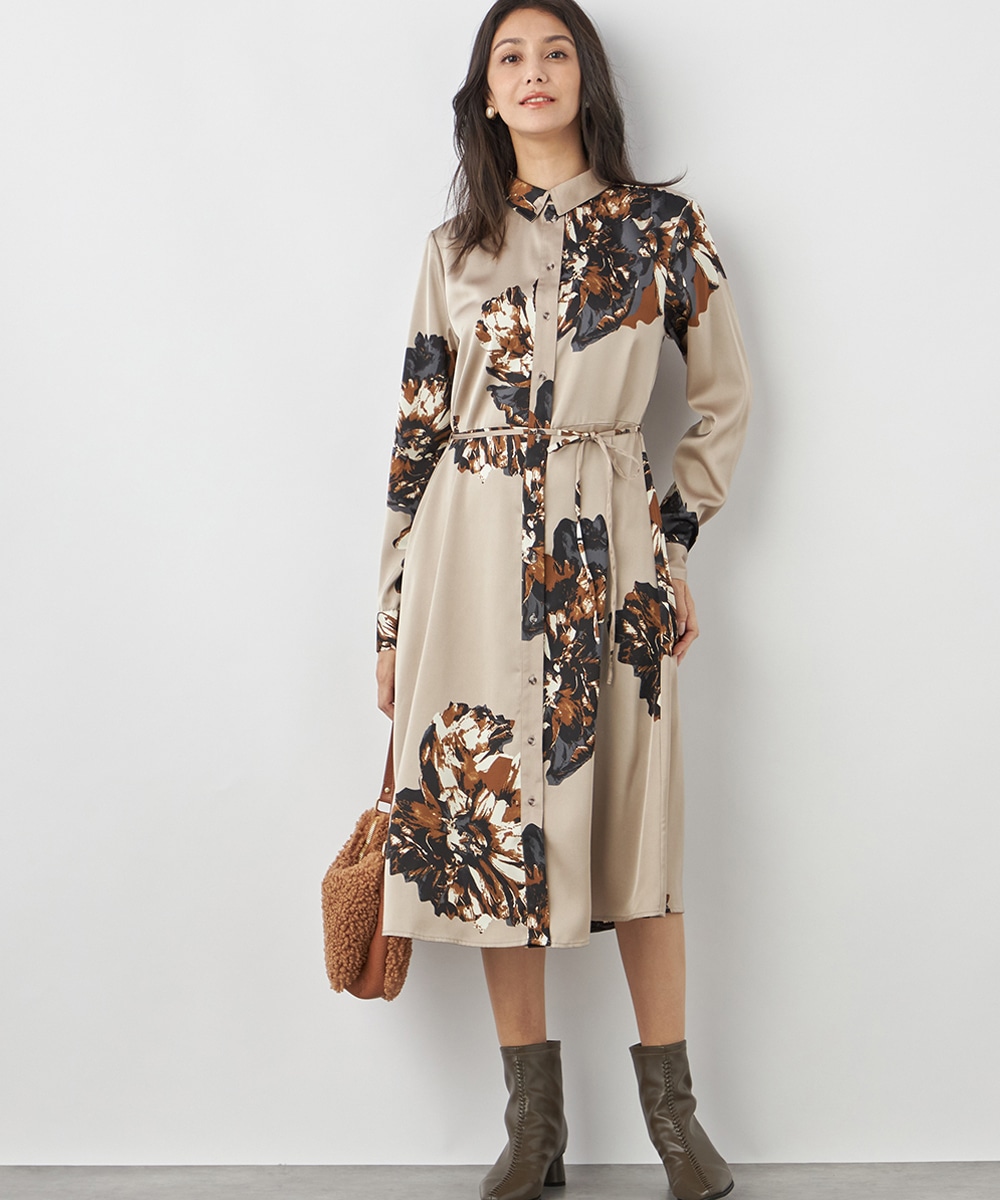  armoire capriceのビッグフラワーシャツワンピース