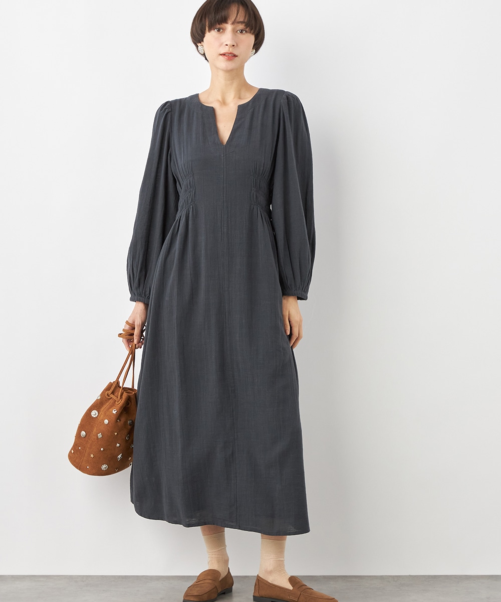 サイドシャーリングワンピース