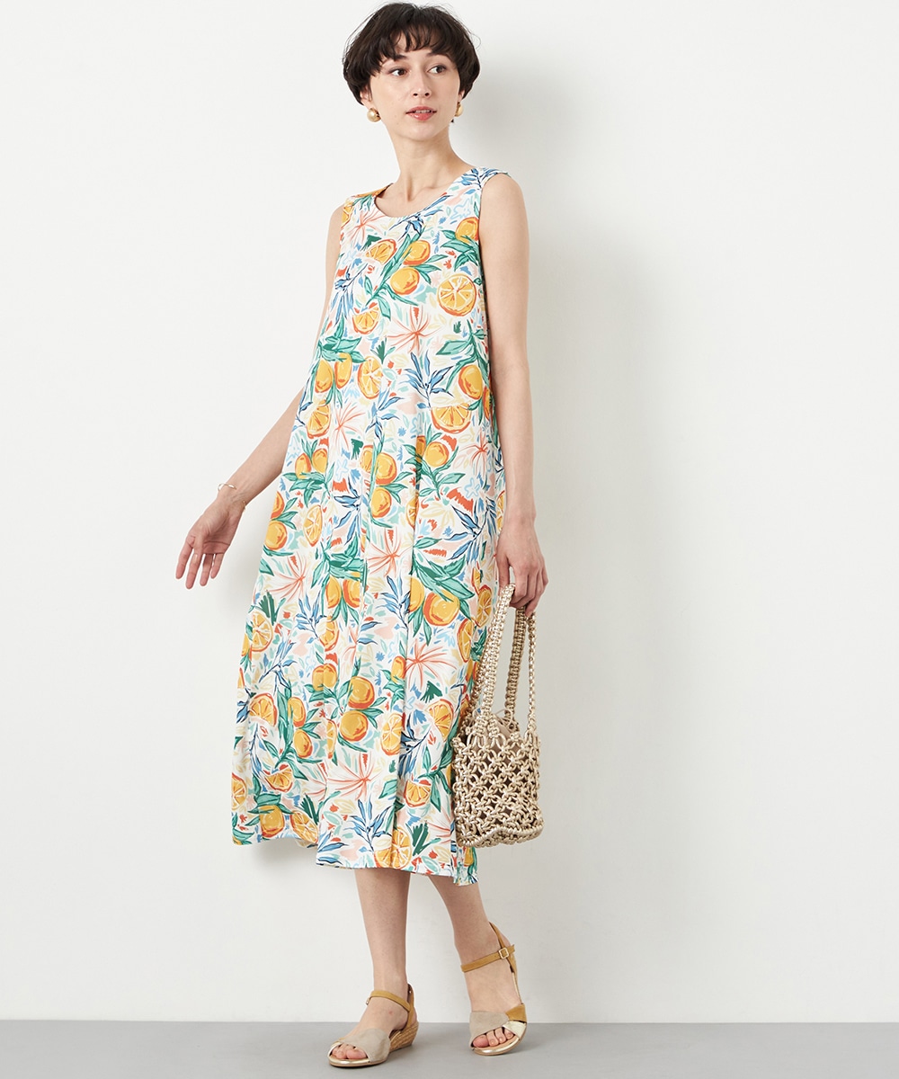 Luxe armoire capriceのフルーツプリントジャージワンピース