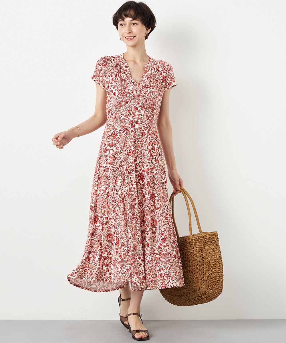 Luxe armoire capriceのペイズリープリントジャージワンピース