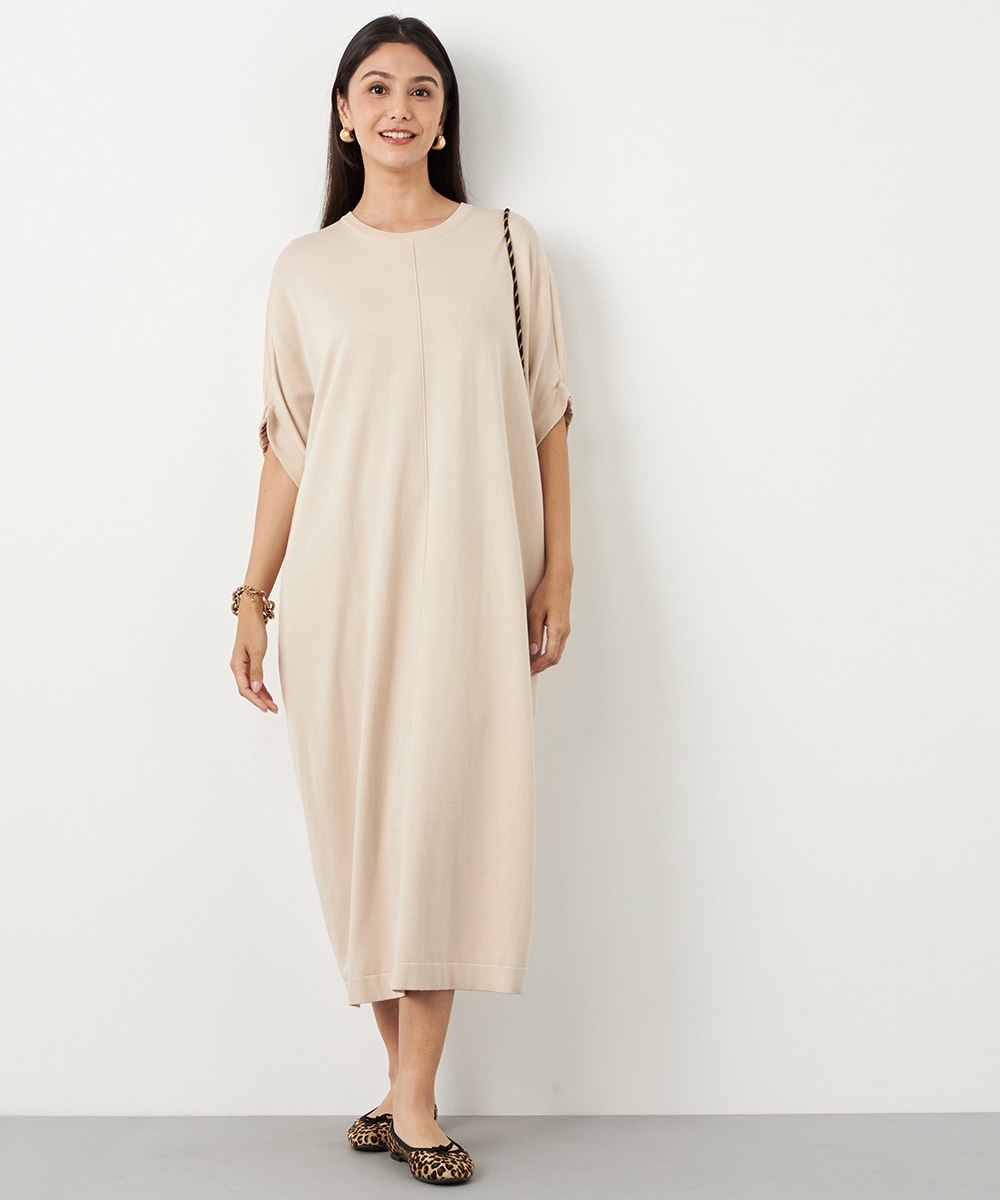  armoire capriceの異素材切り替えニットワンピース