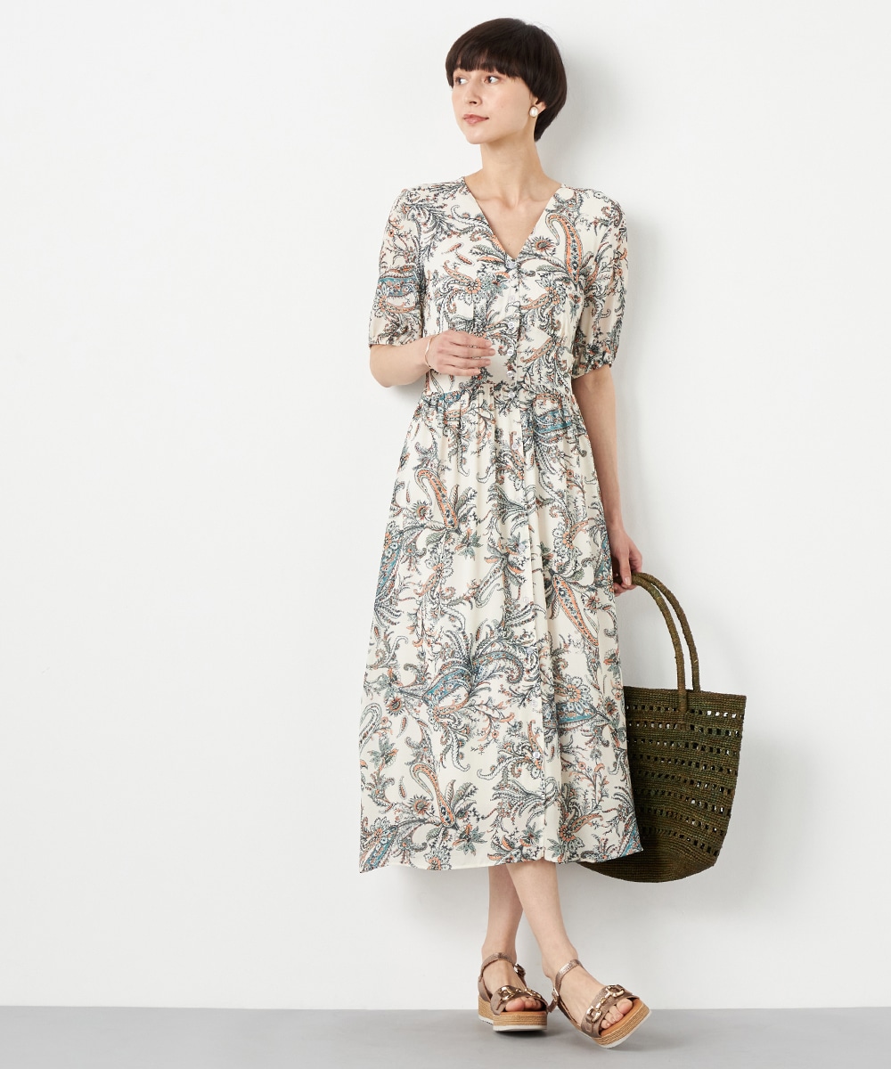  armoire capriceのペイズリープリントシャツワンピース