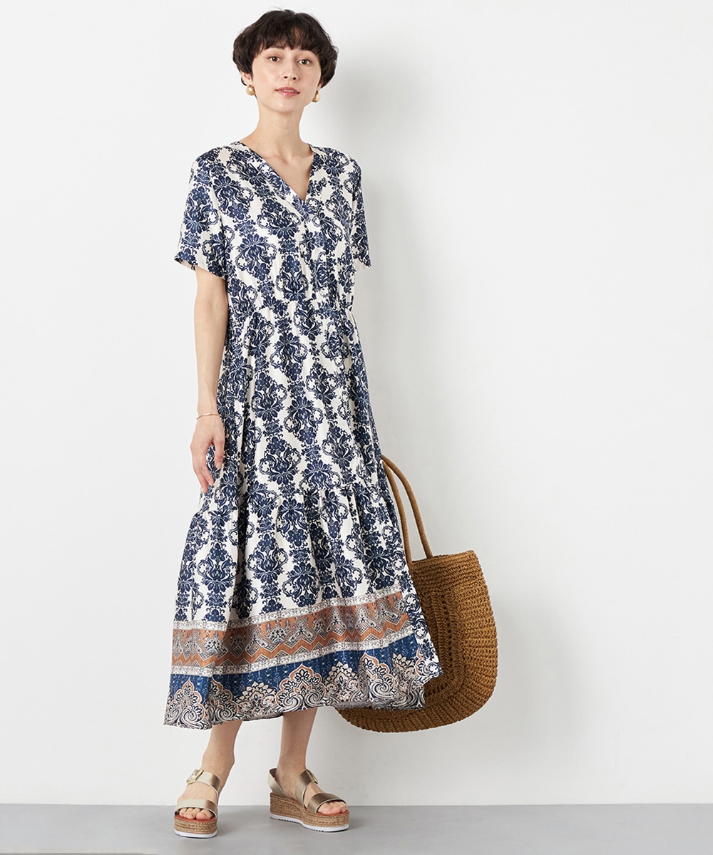  armoire capriceのパネル柄アラベスクワンピース