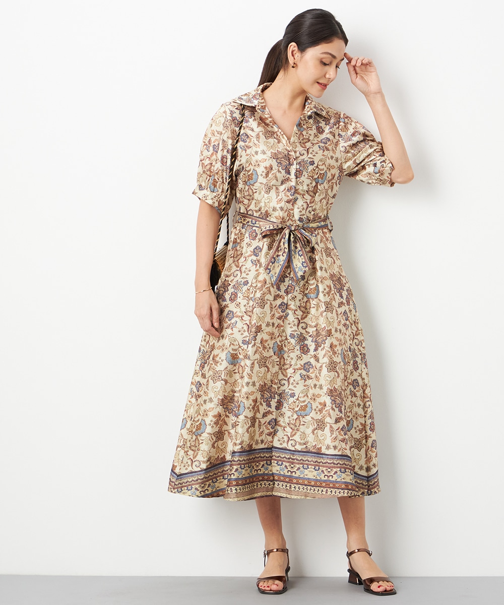  armoire capriceのボタニカルパネルワンピース