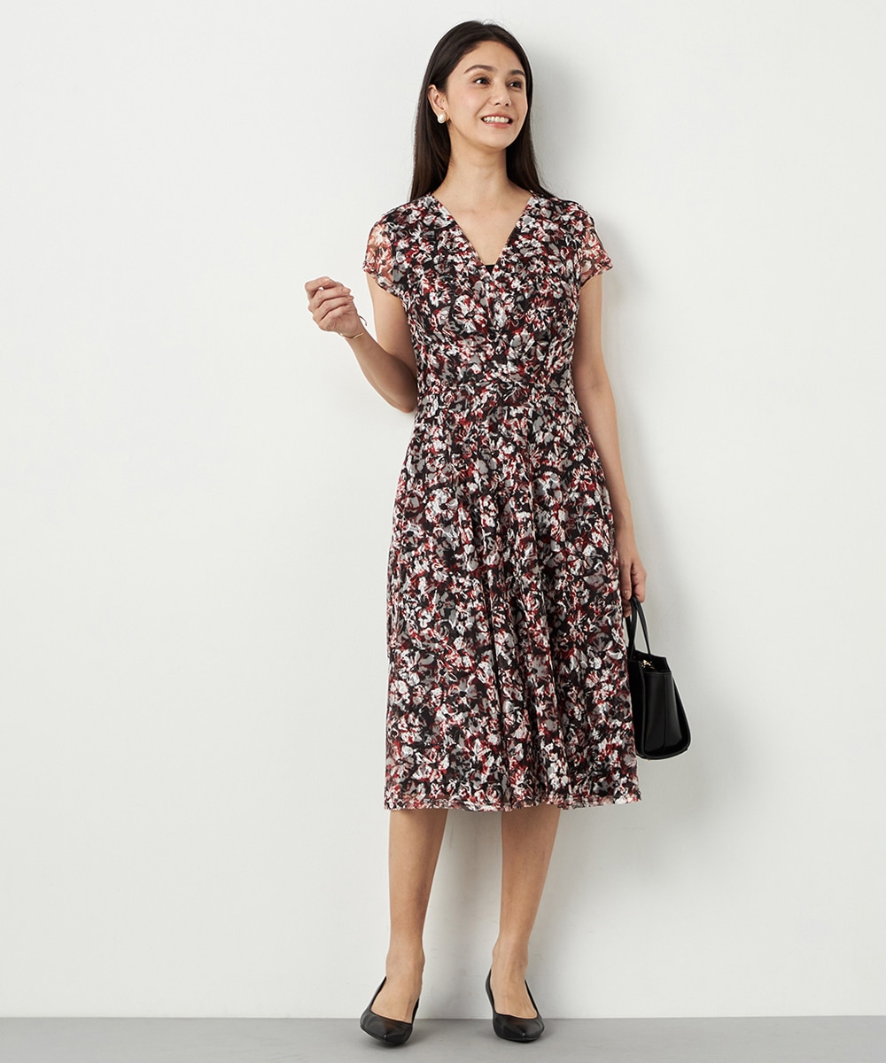  armoire capriceのフラワーレースジャージワンピース