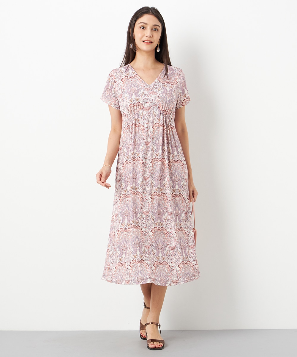  armoire capriceのフラワーモチーフジャージワンピース