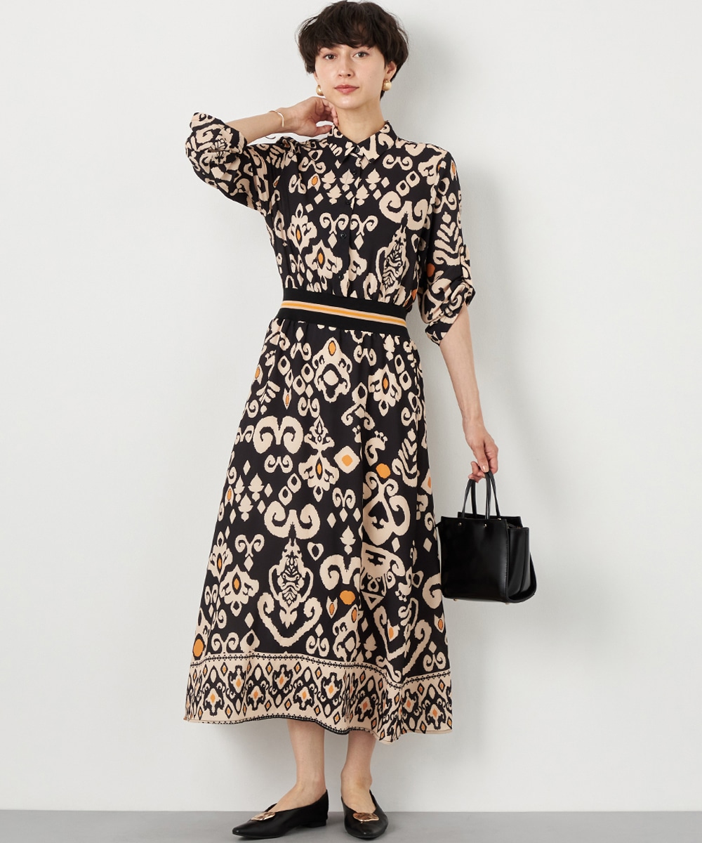 armoire capriceのエスニックパネルプリントワンピース