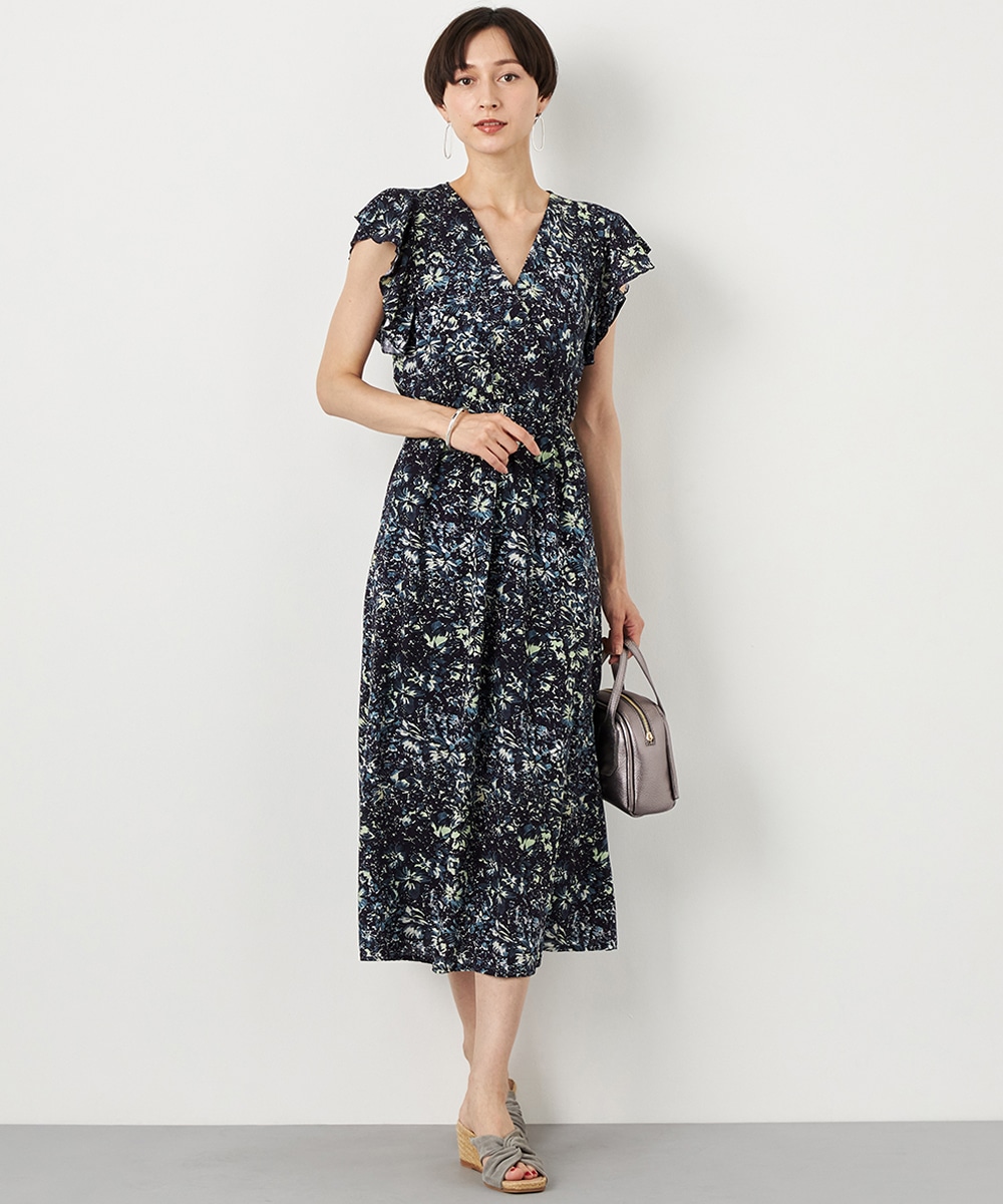  armoire capriceのフラワープリントフリルワンピース