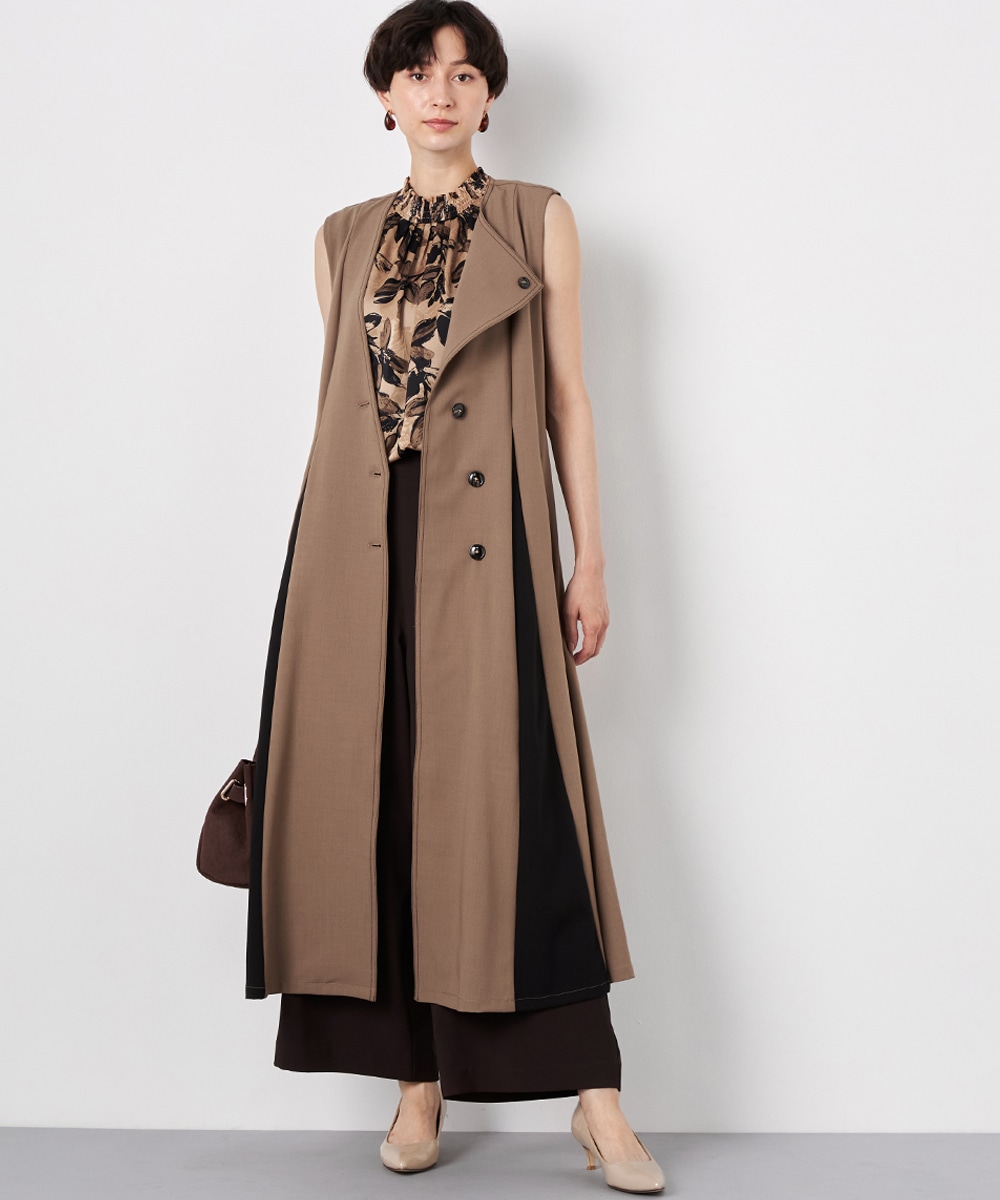  armoire capriceのアシンメトリー配色ジレワンピース