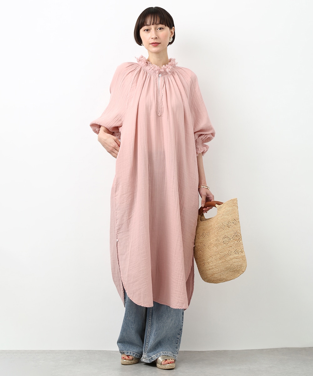ガーゼフリンジワンピース