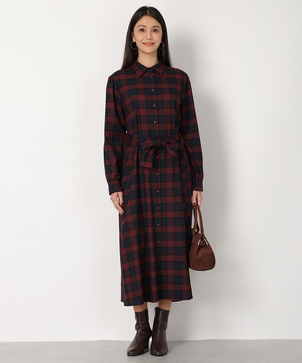 チェックシャツワンピース