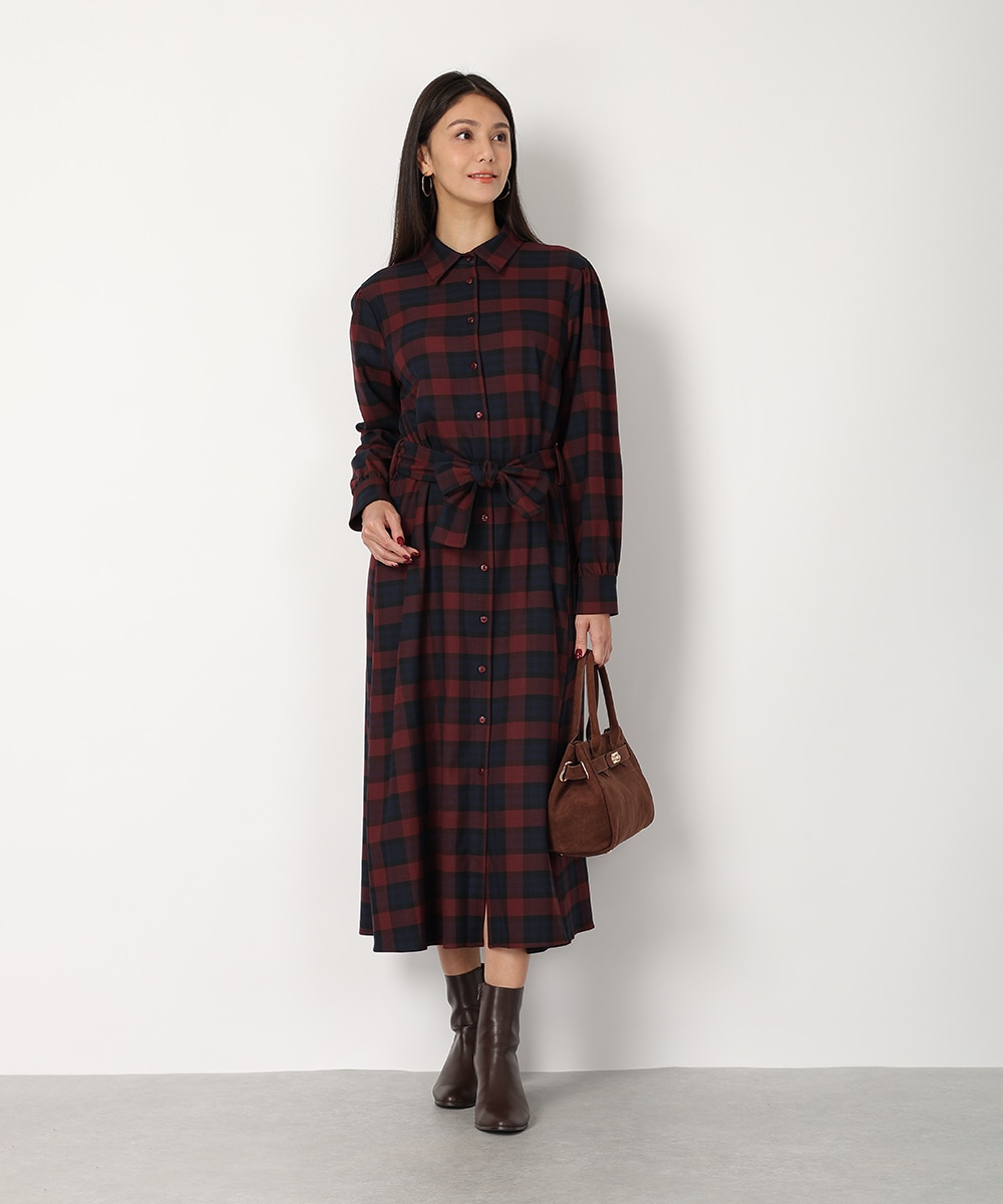 チェックシャツワンピース