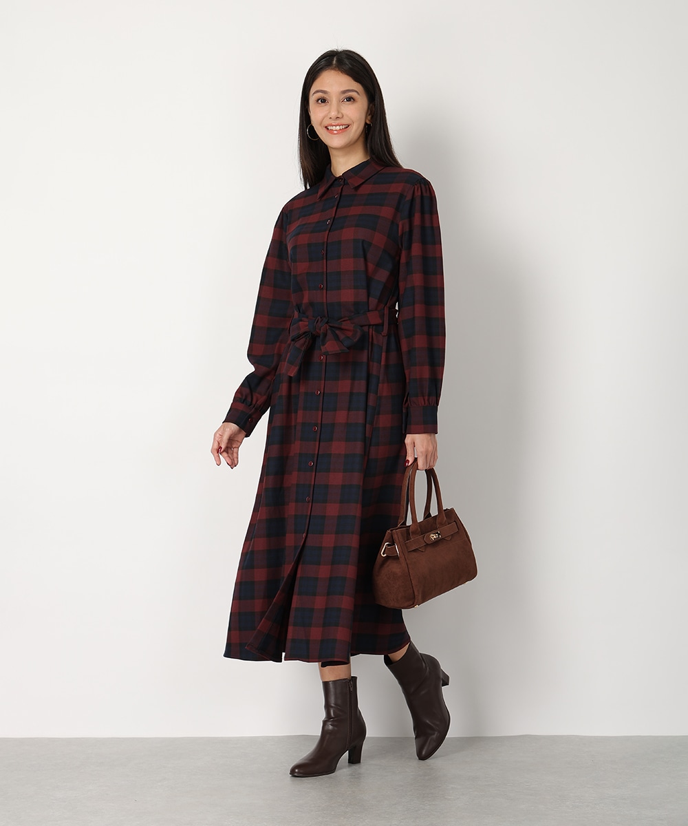 チェックシャツワンピース