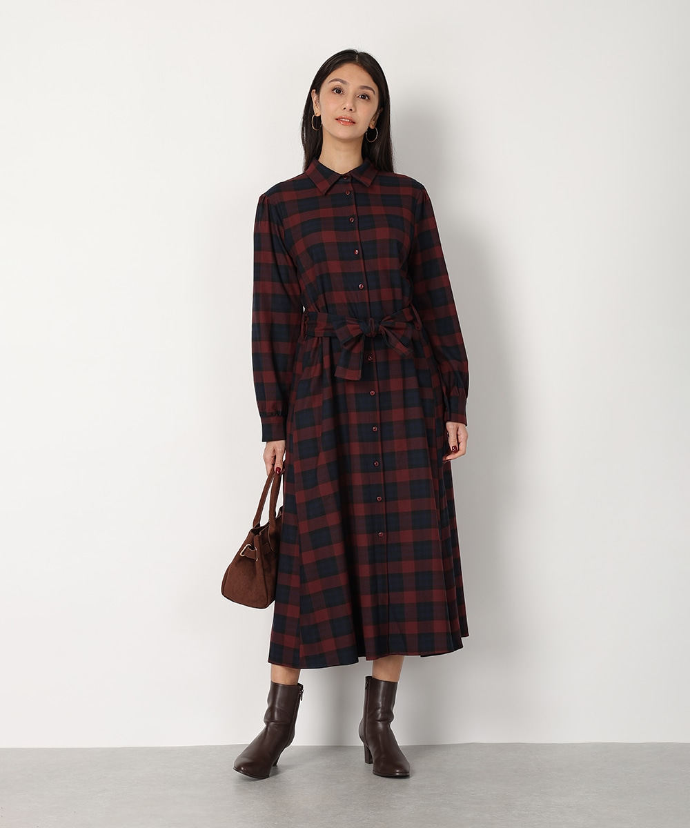 チェックシャツワンピース