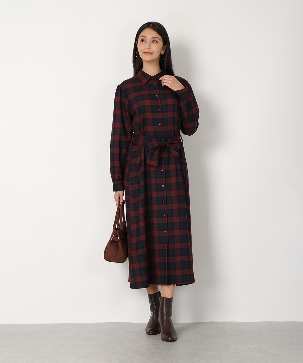 チェックシャツワンピース