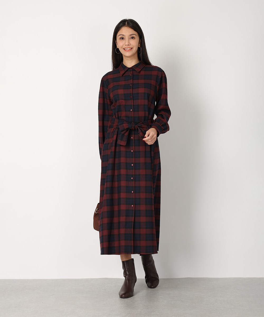 チェックシャツワンピース