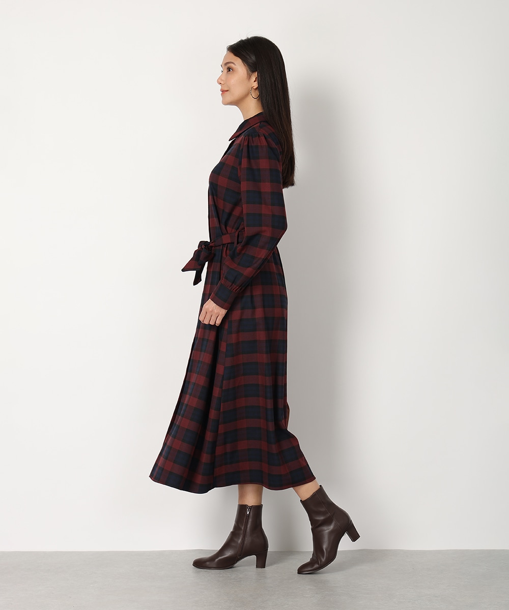チェックシャツワンピース