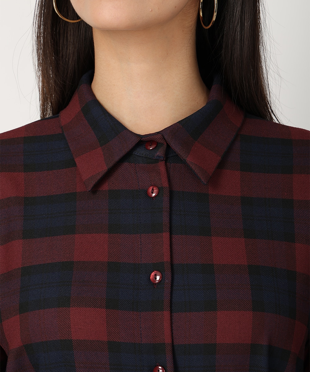 チェックシャツワンピース