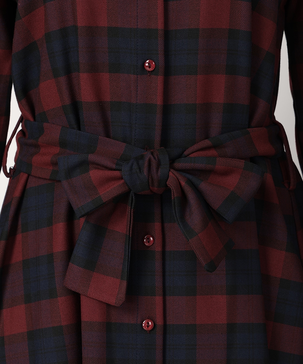 チェックシャツワンピース