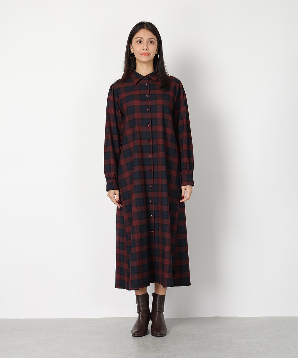 チェックシャツワンピース