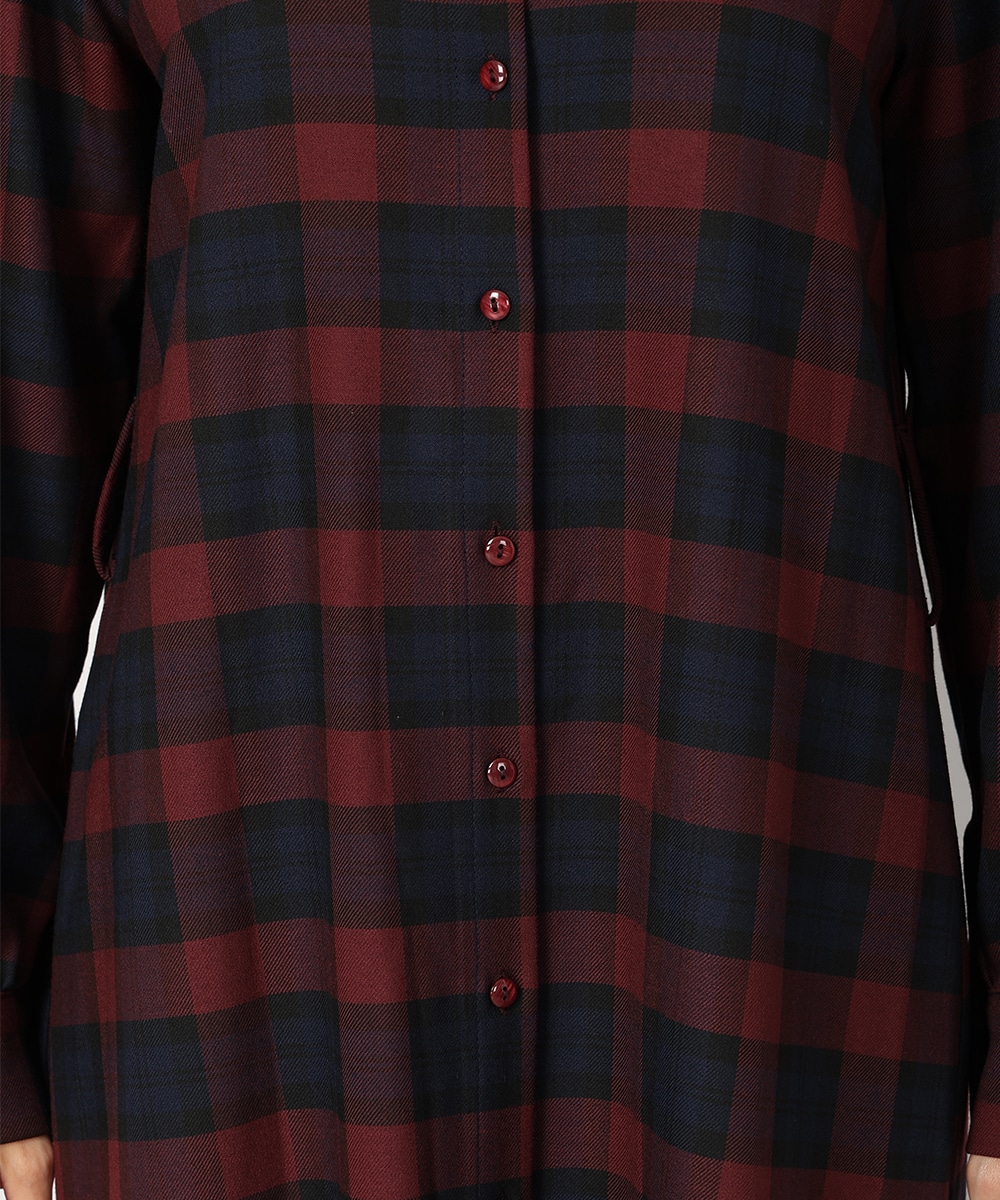 チェックシャツワンピース