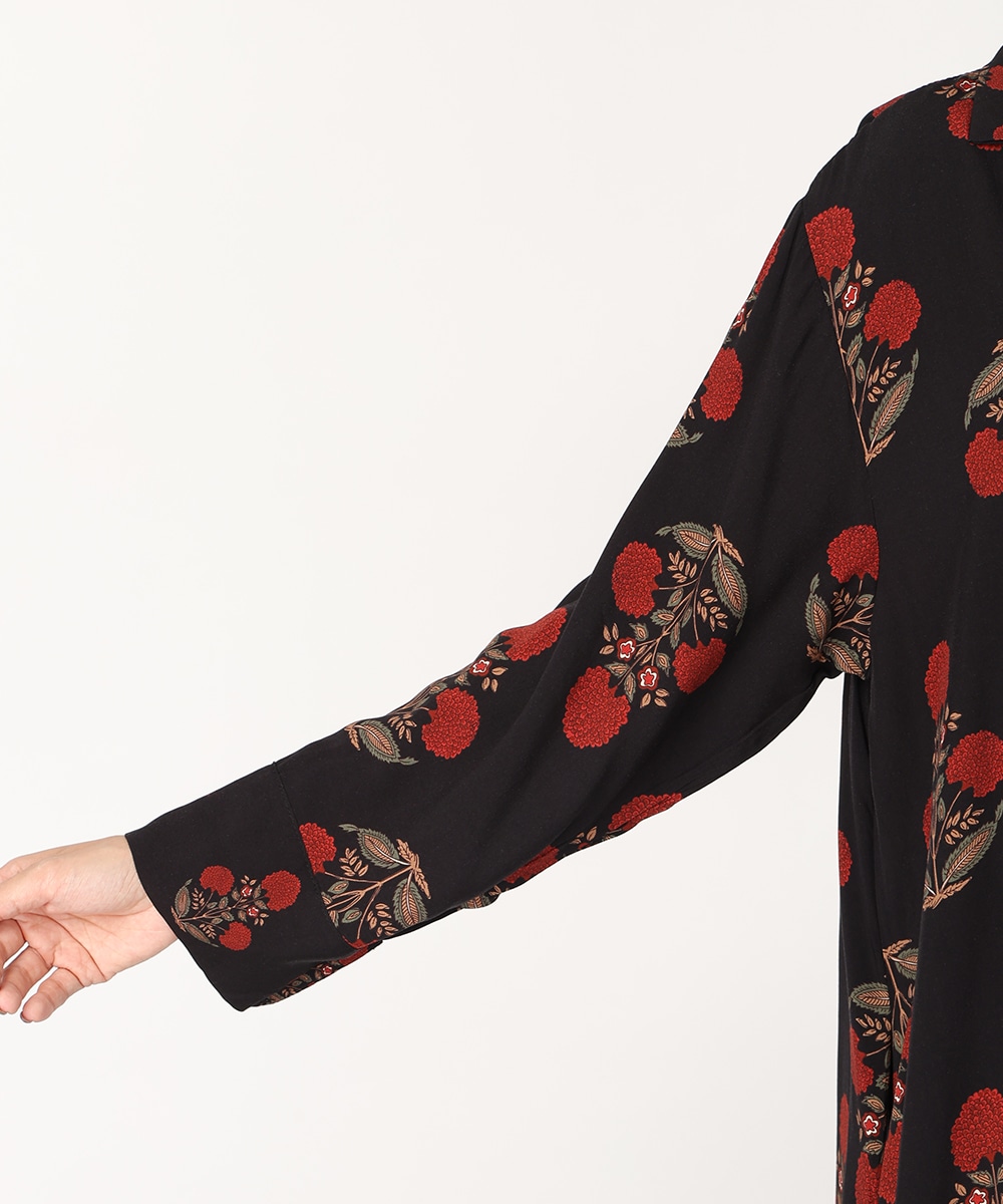 異柄切り替えリラックスワンピース