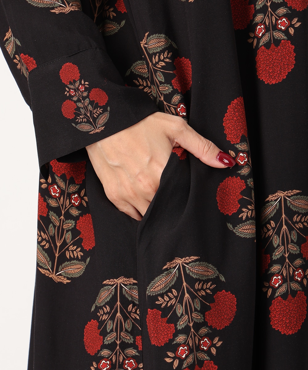 異柄切り替えリラックスワンピース