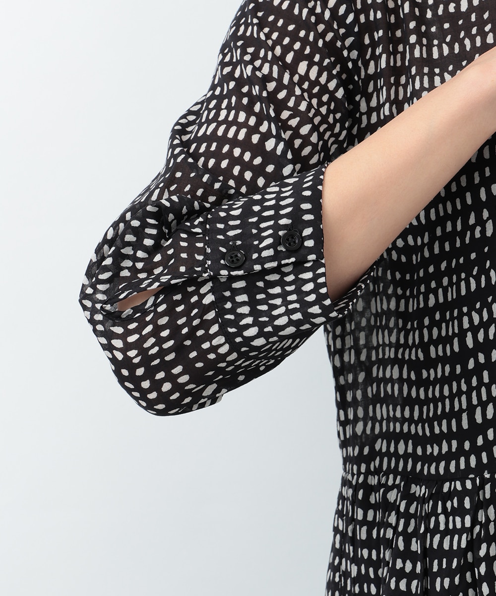 プチ幾何学プリントティアードワンピース