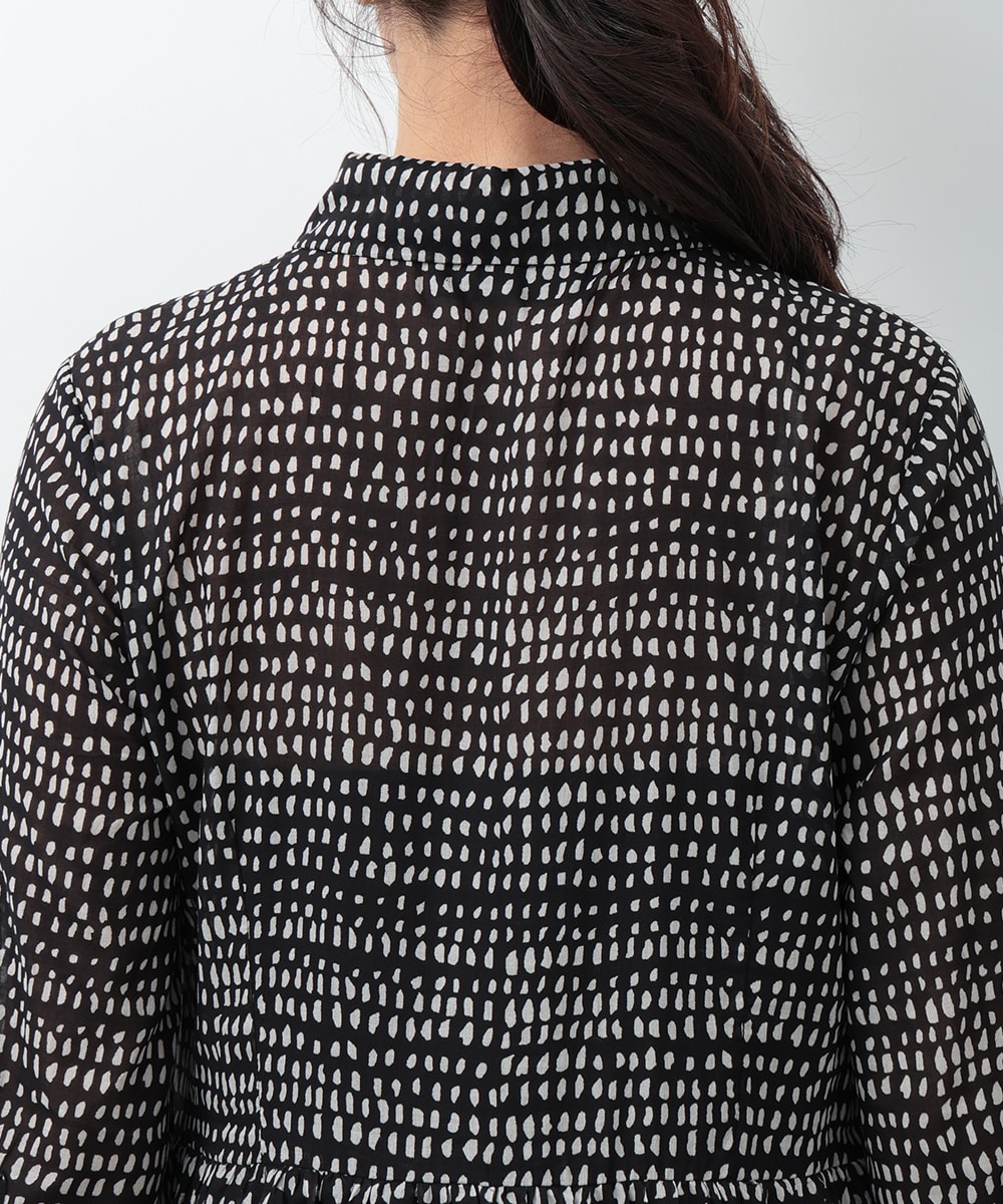 プチ幾何学プリントティアードワンピース