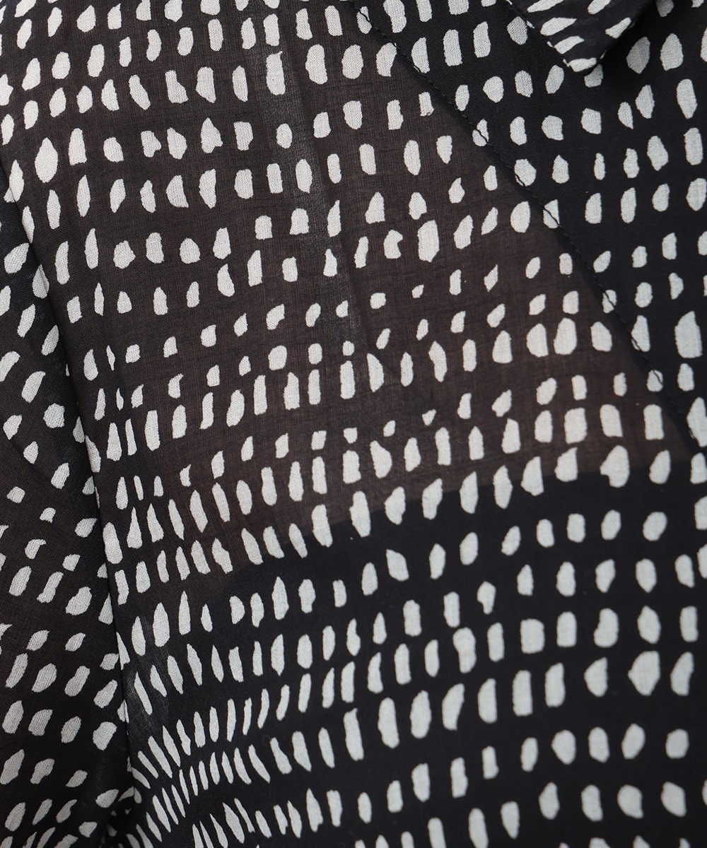 プチ幾何学プリントティアードワンピース