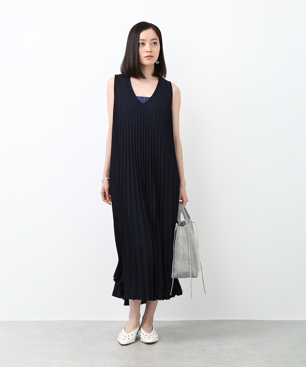 プリーツAラインワンピース