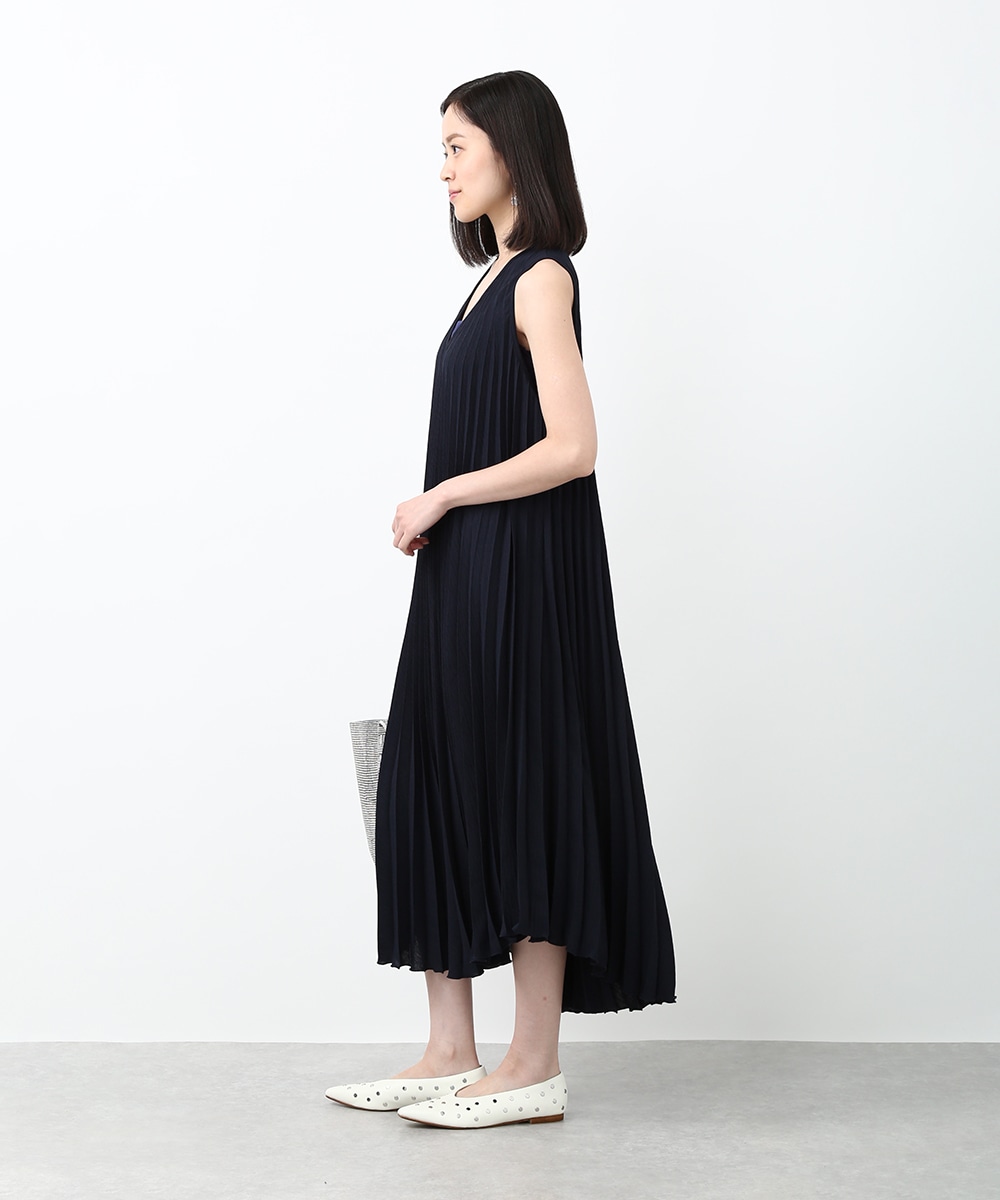 プリーツAラインワンピース