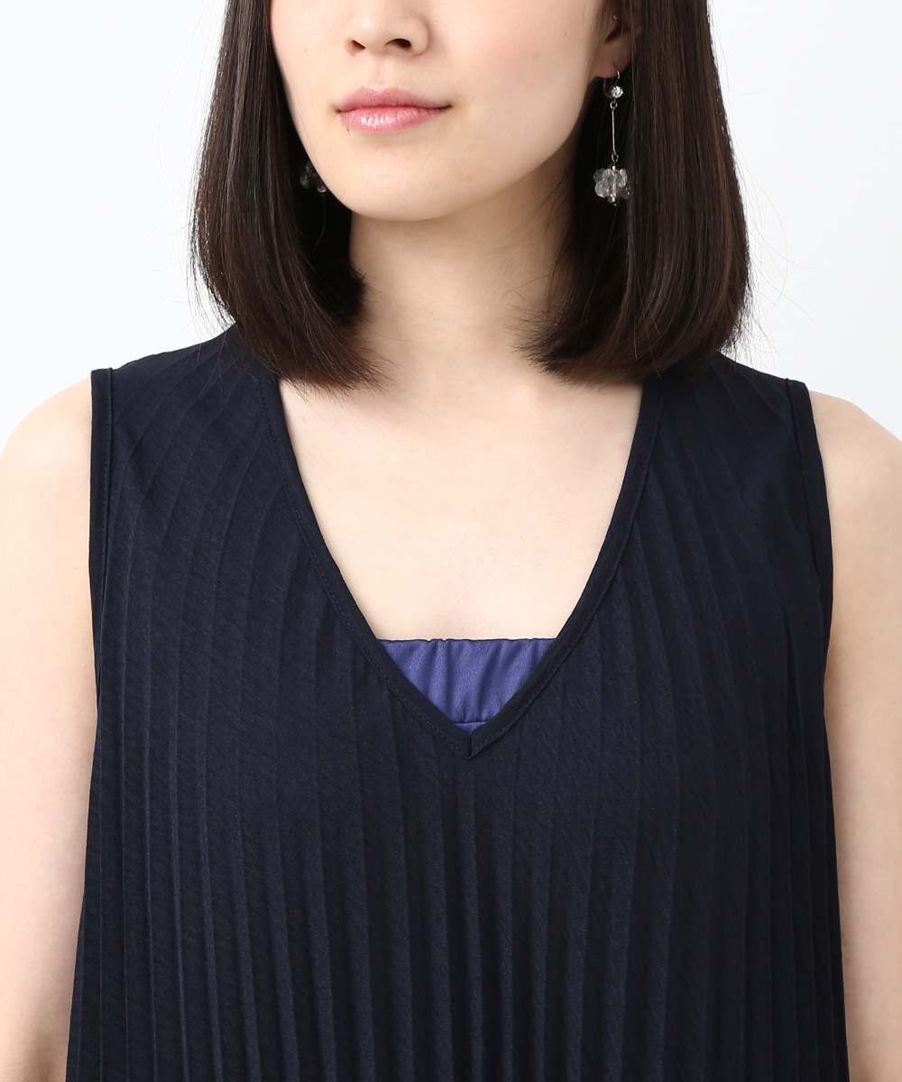 プリーツAラインワンピース