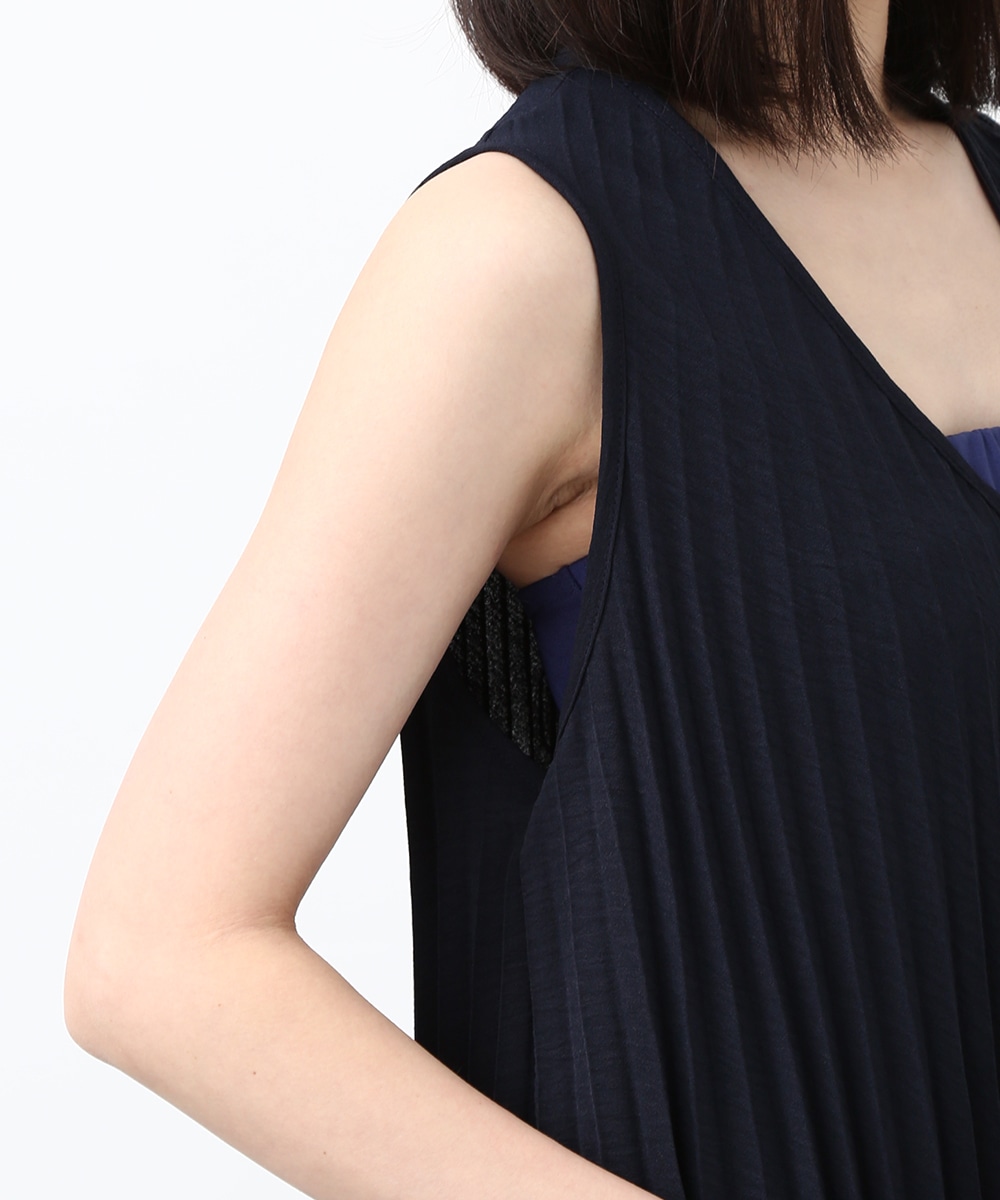 プリーツAラインワンピース