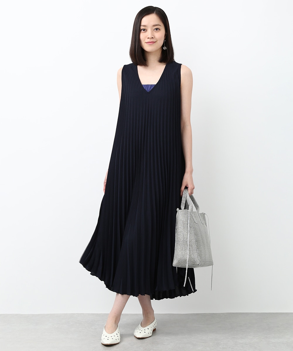 プリーツAラインワンピース