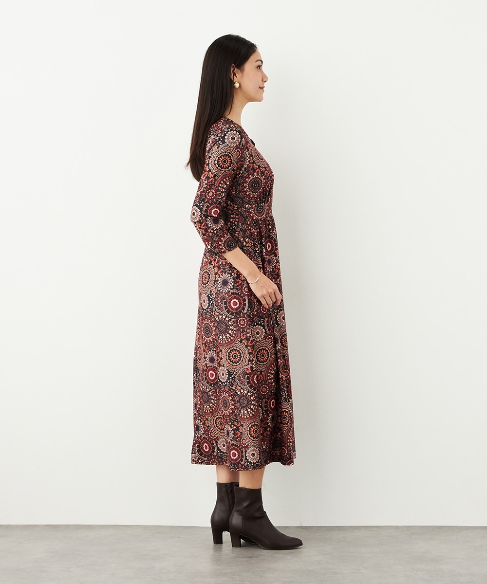 アラベスクプリントジャージワンピース