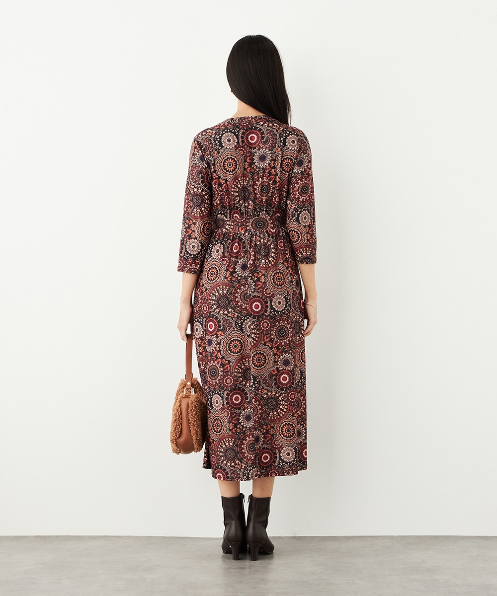 アラベスクプリントジャージワンピース