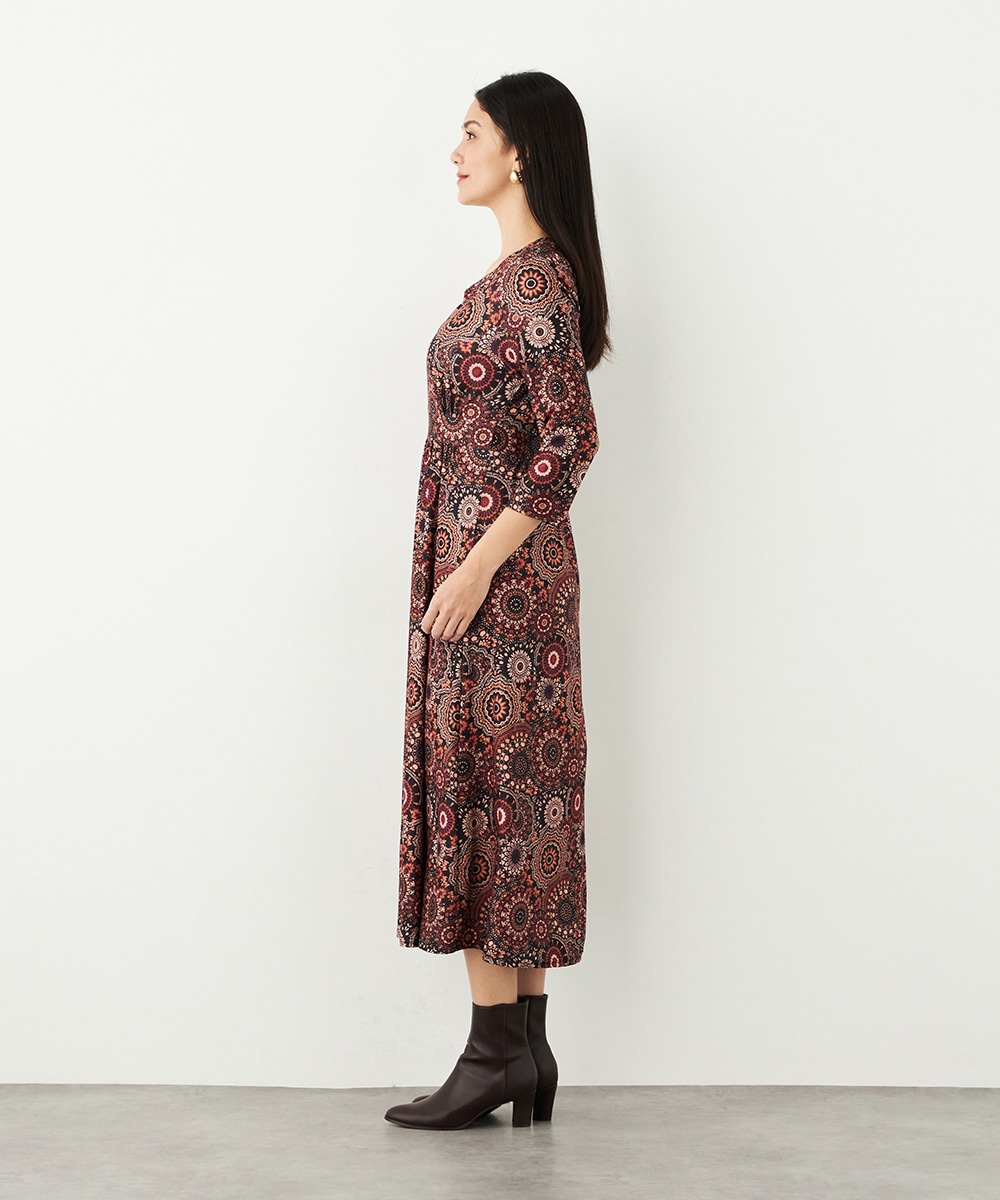 アラベスクプリントジャージワンピース