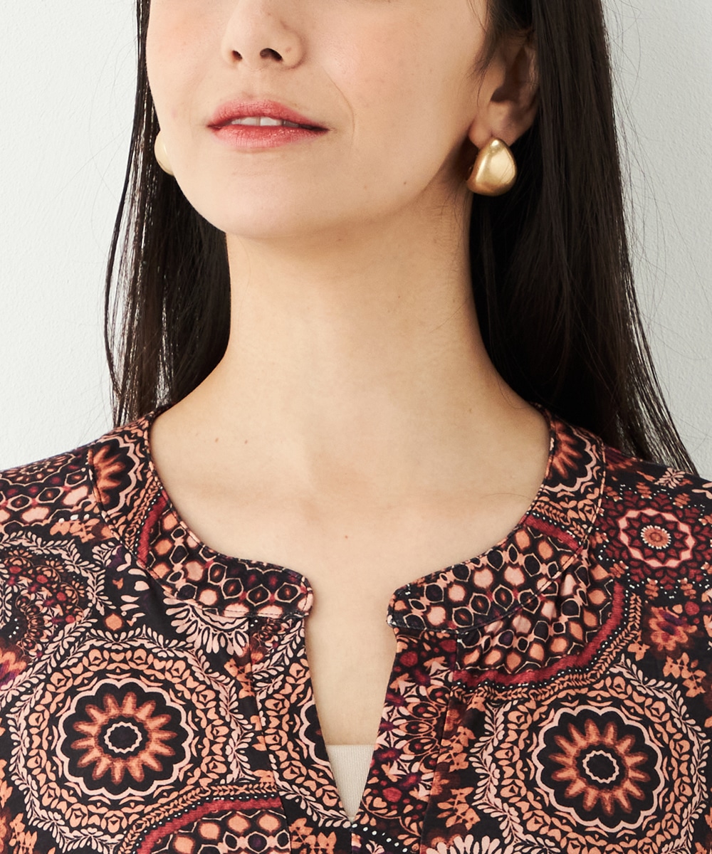 アラベスクプリントジャージワンピース