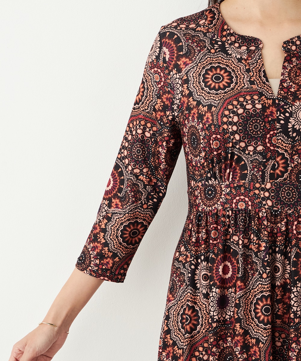 アラベスクプリントジャージワンピース