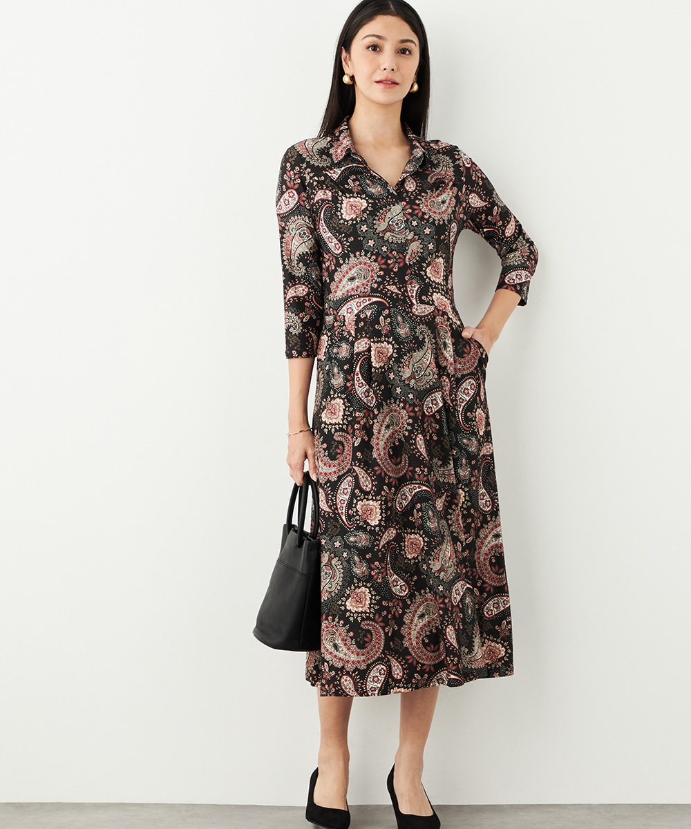  armoire capriceのペイズリープリントジャージワンピース
