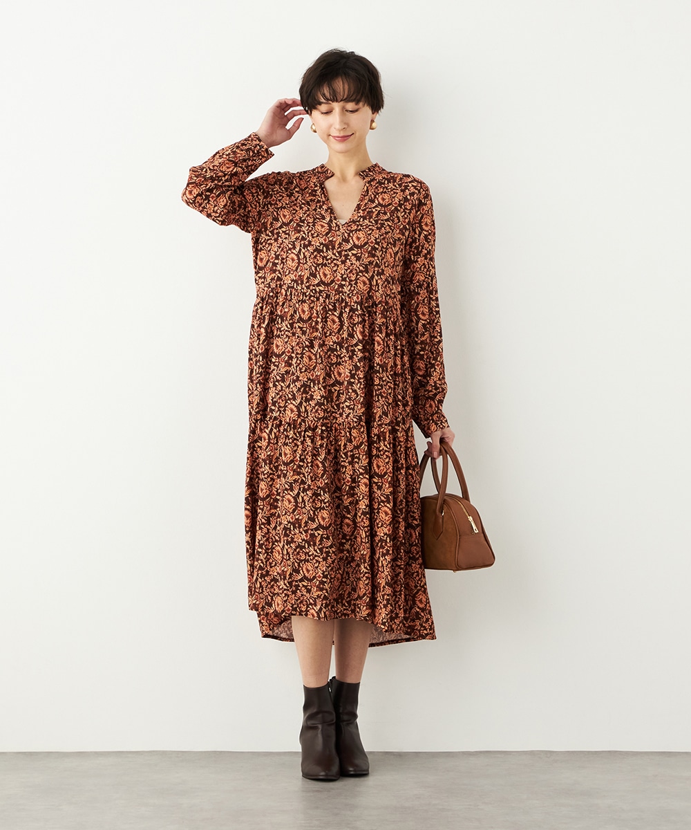 モチーフプリントワンピース