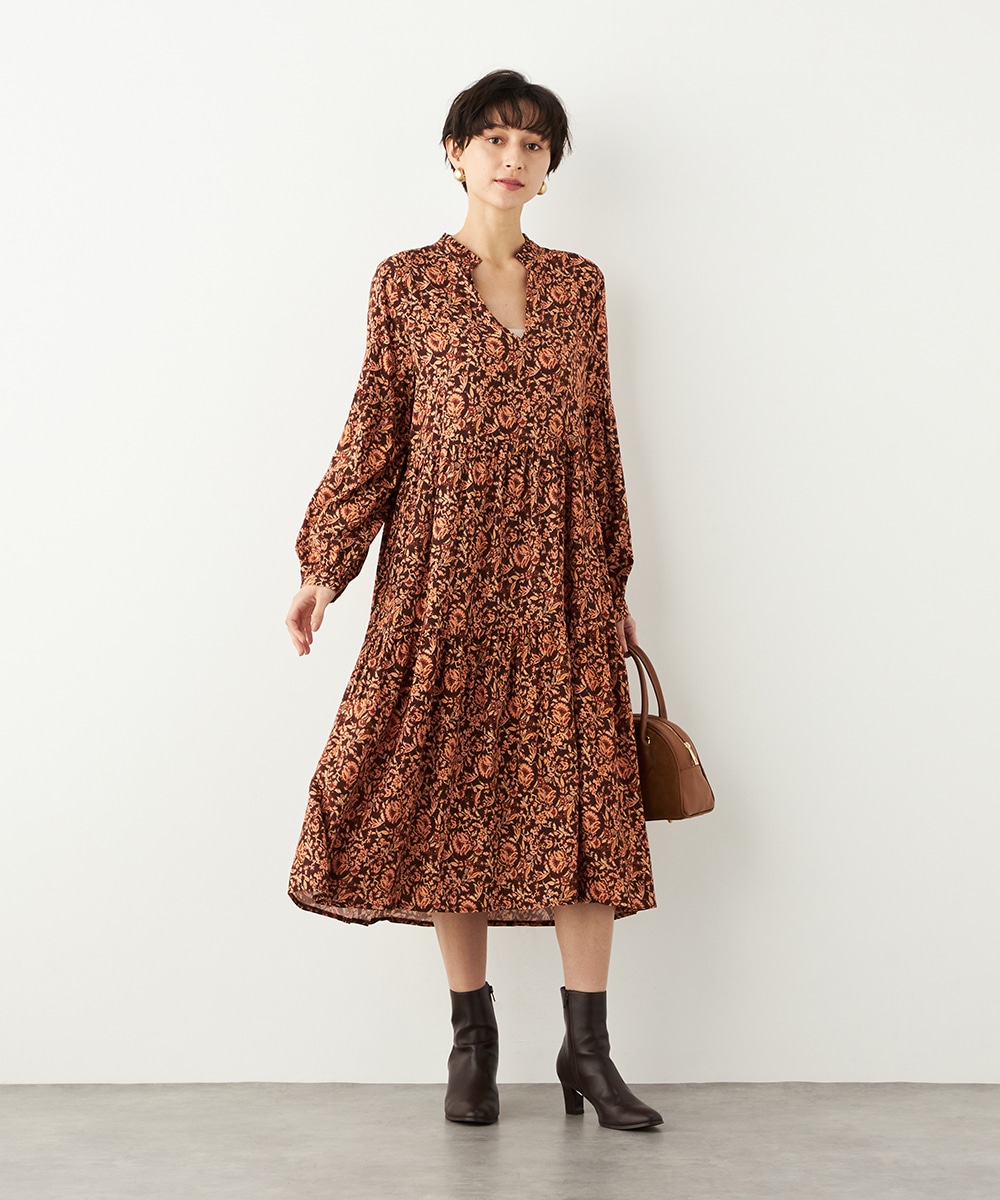 モチーフプリントワンピース