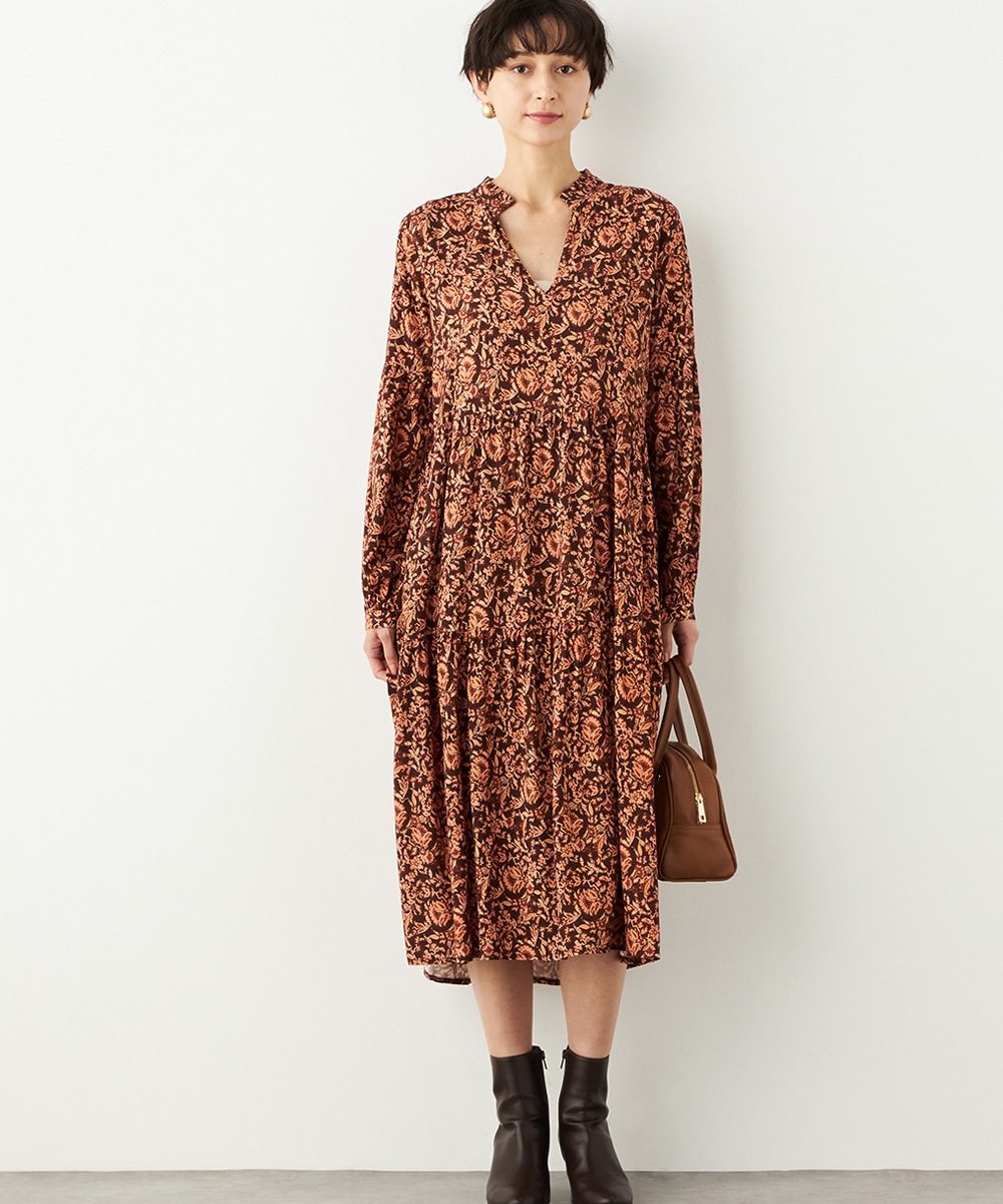モチーフプリントワンピース