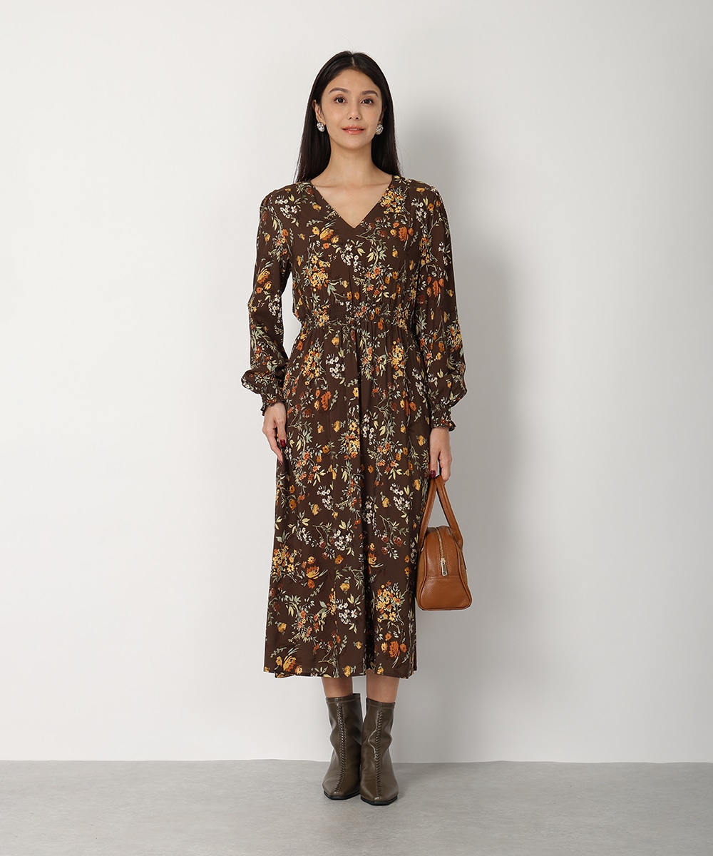 フラワーシャーリングワンピース